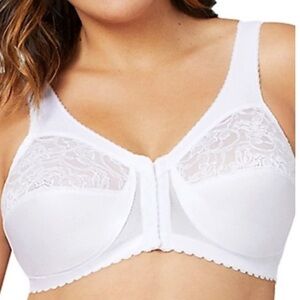 NWOT Glamorise Miracle Lift Wire Free Front Close Bra 56D White